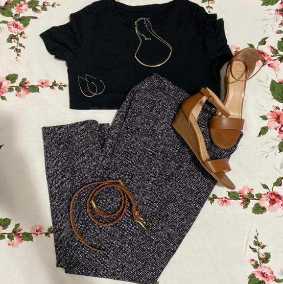 Slim Straight B&W Speckled Pant - Picture 2 of 4